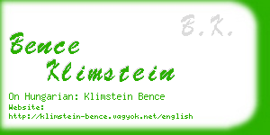 bence klimstein business card